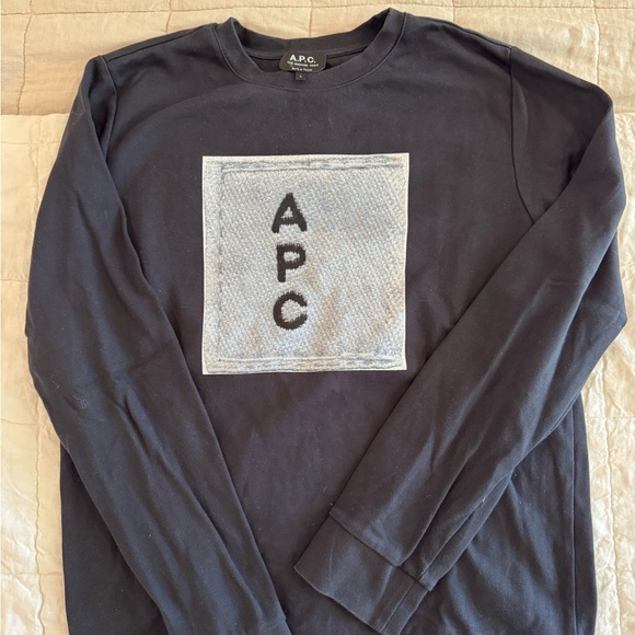 A.P.C. Other - A.P.C. Navy Long Sleeve Sweatshirt with Front Logo Patch